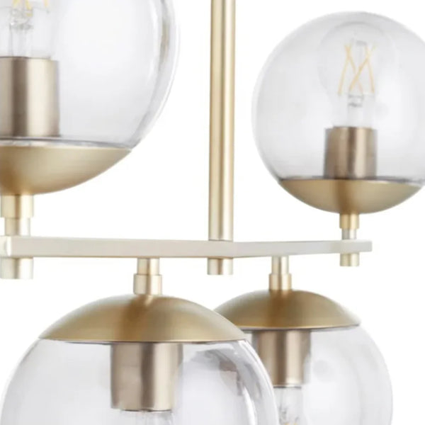 Aged Brass Modern Globe Chandelier