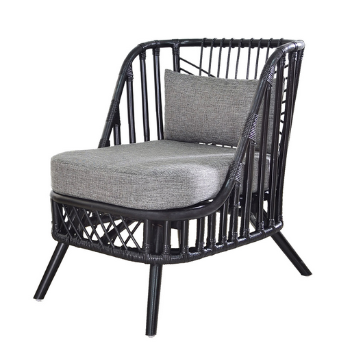 Modern Black Bamboo Armchair