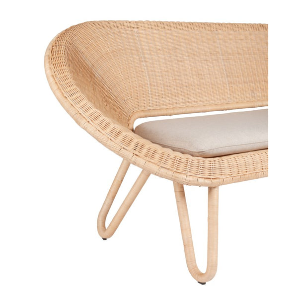 Modern Natural Rattan Settee - CENTURIA