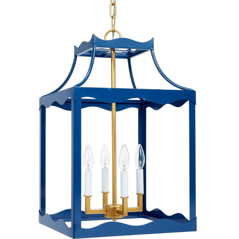 Ava Navy and Gold Lantern Pendant