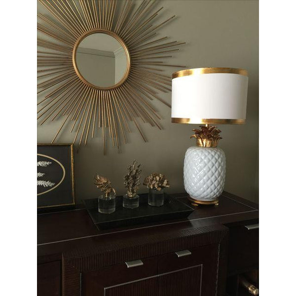 Palm Beach White & Gold Pineapple Lamp - CENTURIA