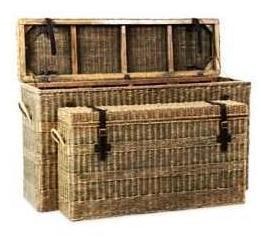 Rattan and Leather Consoles Set/2 - CENTURIA