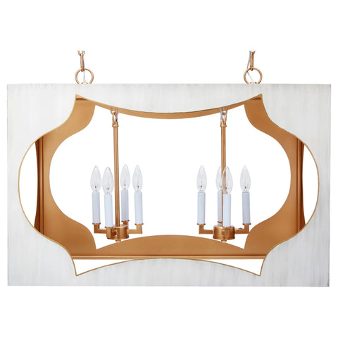 Hannah Cream and Gold Rectangular Chandelier