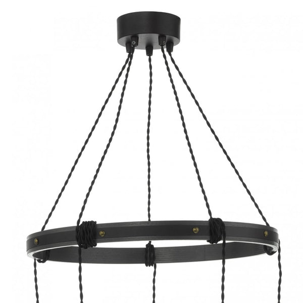 Rustic Round Brass and Bulb Chandelier