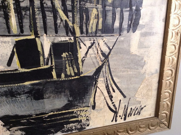 VINTAGE Asian Mid-Century Ship Painting - CENTURIA