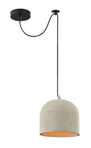 Small Concrete Grey Dome Pendant Light - CENTURIA