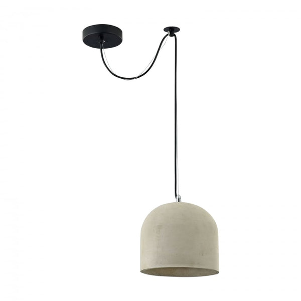 Small Concrete Grey Dome Pendant Light - CENTURIA