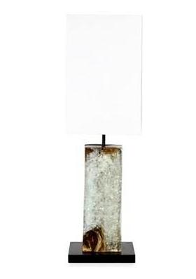 Teak and Glass Organic Form Lamp - CENTURIA