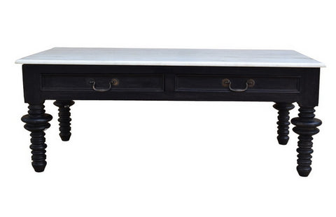 Vintage Style Black and White Coffee Table - CENTURIA