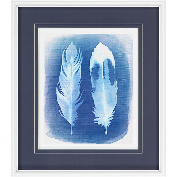 Navy and White Feather Motif II - CENTURIA