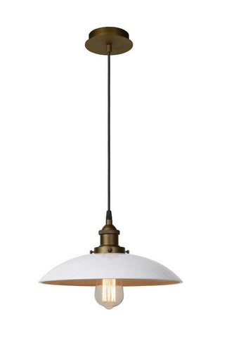 White and Antique Brass Pendant Light - CENTURIA