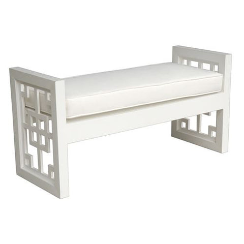 White Chinoiserie Bench - CENTURIA