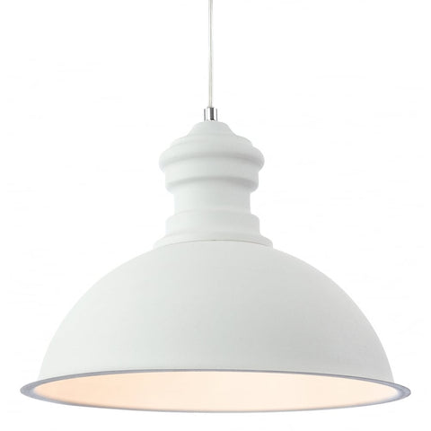 Concrete Finish White Pendant Light - CENTURIA