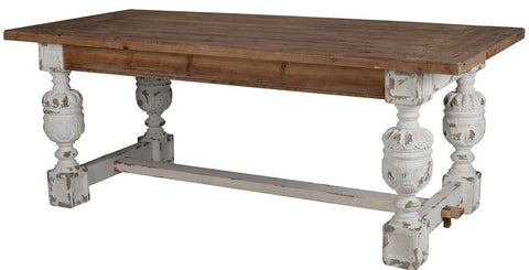 Antique White Farmhouse Dining Table - CENTURIA