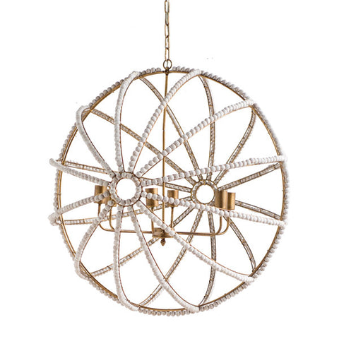 White Washed Globe Chandelier - CENTURIA