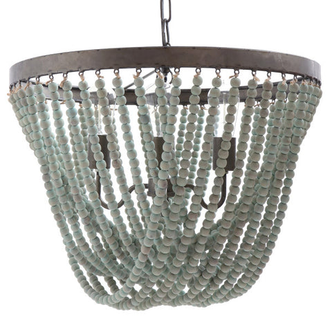 Draping Aqua Beaded Chandelier