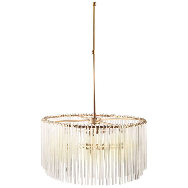 Wyatt Brass and Crystal Drum Chandelier