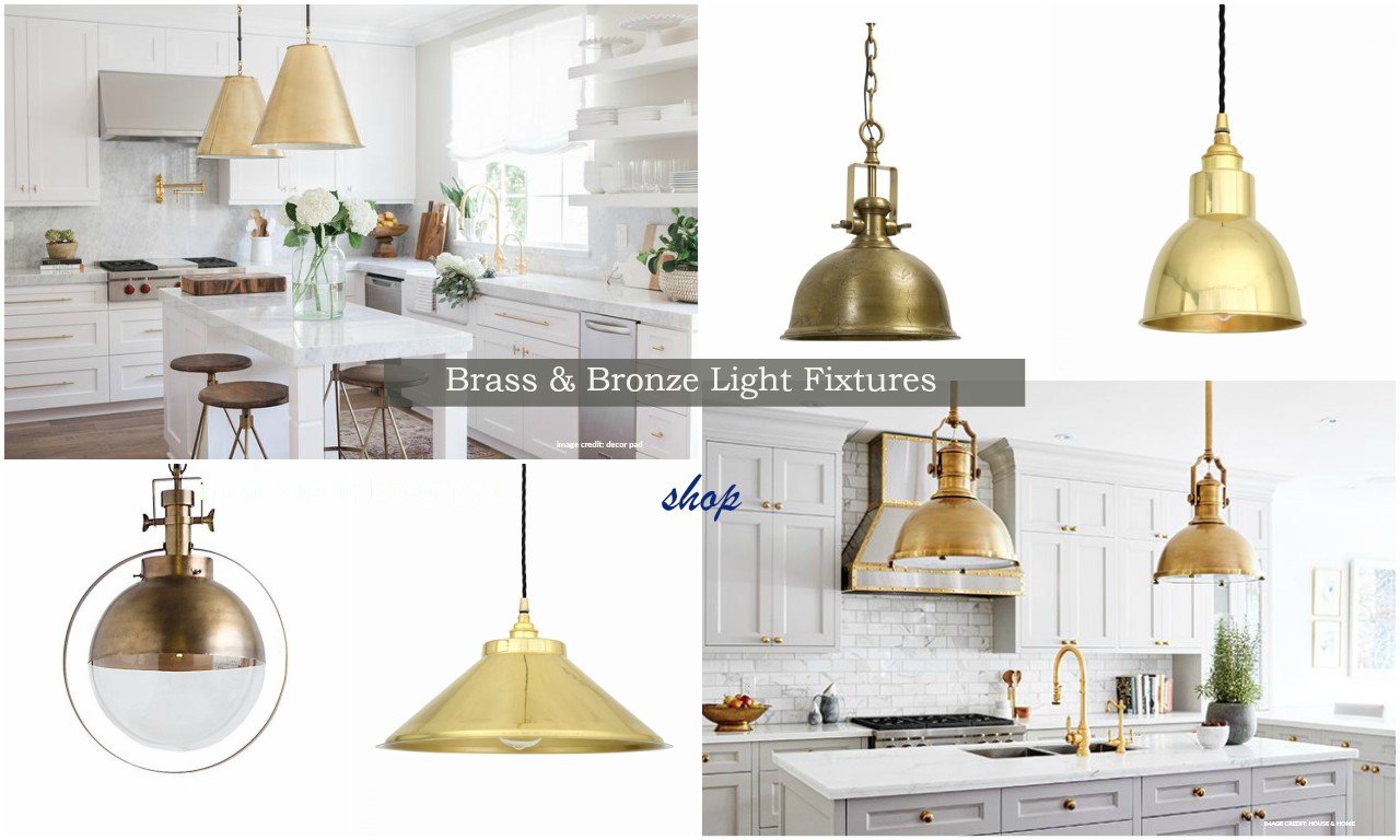 brass and bronze kitchen pendant lighting